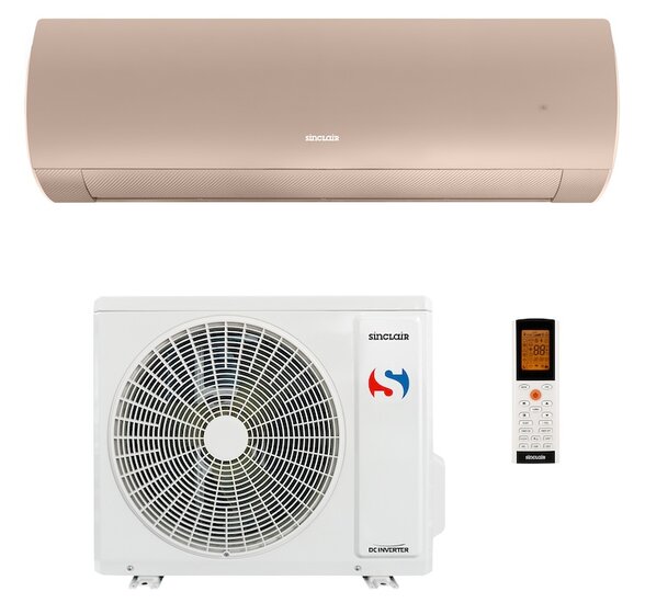 Set Sinclair Terrel Champagne SIH-09BITC 2,7 kW Airco + Montage